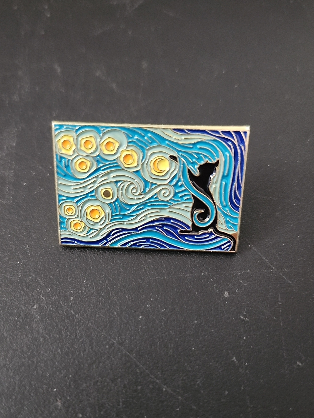 Blue Starry Sky Cat Enamel Pin